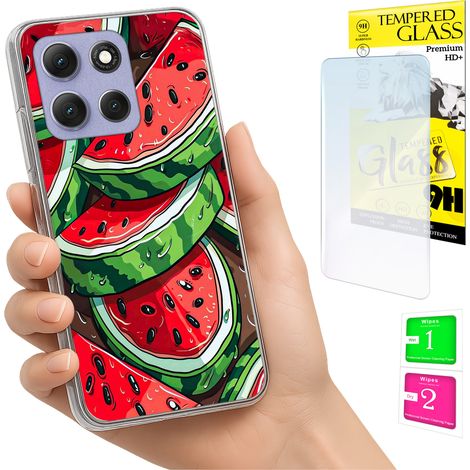 Funda para Motorola Moto G86 Power Photo con diseño de sandía y cristal 9H. (1/5)