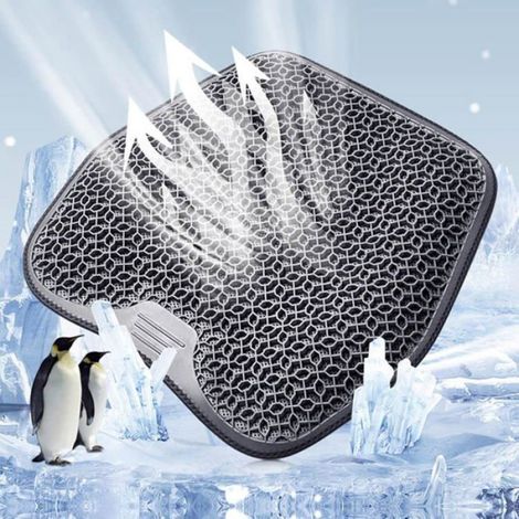 Coussin Assise - Gel Nid D Abeille - Pour Bureau Fauteuil Roulant Voiture - 46 X 46 Cm - Noir (1/5)