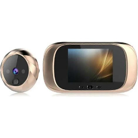 Sonnette vidéo numérique LCD 2,8 pouces avec judas, caméra de surveillance à 90 degrés et détection de mouvement. (1/4)