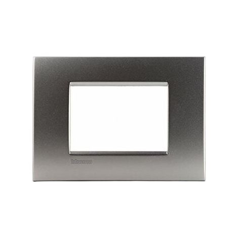 Placca 3 posti nichel satinato LivingLight Air Bticino LNC4803NK (1/2)