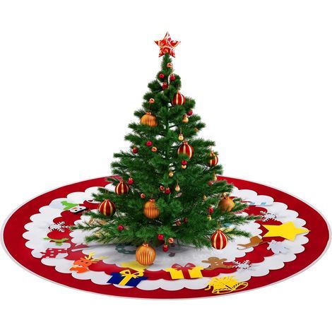 42-Zoll-Weihnachtsdekorationen, Weihnachtsfeierdekorationen, Weihnachtsbaumschmuck aus Filz, Weihnachtsbaumdecke, Weihnachtsbaumschmuck, Baumständer, Weihnachtsfeierdekorationen, d (1/5)