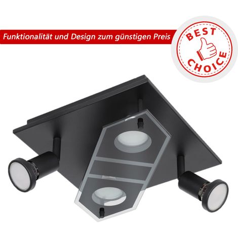 lumière plafond CABO deux noirs, clair L: 25 W: 25 cm (1/4)