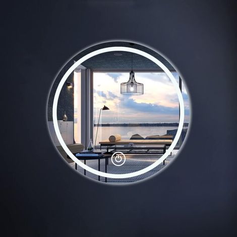 Miroirs Muraux Ronds pour Salon Salle de Bain Maquillage Miroir Lumineux pour Chambre à Coucher LED(40CM) (1/4)