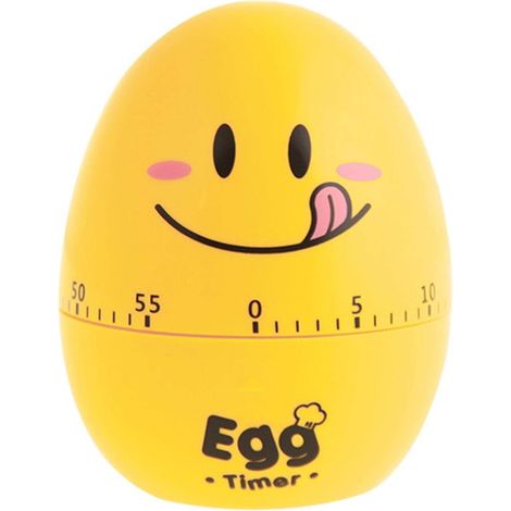 Minuteur de cuisine 60 minutes, motif dessin animé mignon, horloge de cuisine mécanique avec alarme, décoration intérieure JAUNE (1/3)