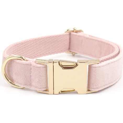 Collier Pour Chien - Laisse Et Collier En Cuir Végétal - Boucle En Alliage De Zinc Doré Rosé - Pour Chiens De Taille Moyenne - Lot De 2 Pièces (1/5)