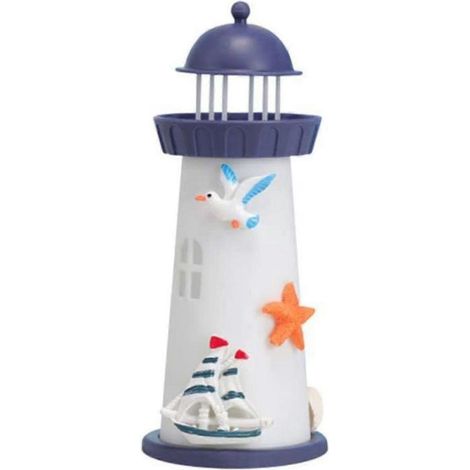 Faro de estilo mediterráneo, torre de luz, estatua, lámpara de noche marina, adorno de escritorio para oficina. (1/3)