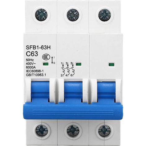 Disjoncteur modulaire 3P 400V AC 6kA interrupteur protection domestique (1/5)