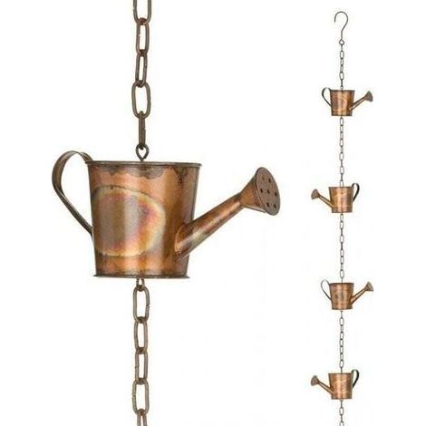 pair Metal Rain Chain, Chaîne de Pluie décorative en Métal en Forme de Papillon, Métal Bouilloire Drain Eau Pluie Guide Chaîne, Chaîne d'eau de Pluie Fonctionnel et décoratif pour gouttières (Bouilloi (1/4)