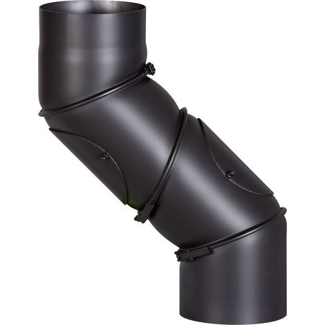 FireFix Universalofenrohr-Bogen Ø 150 mm schwarz Ofenrohrbogen Kaminrohrbogen (1/2)