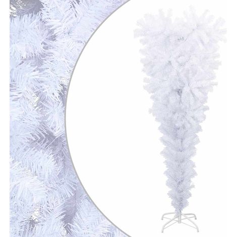 vidaXL Upside-down Artificial Christmas Tree PVC, steel White (1/5)