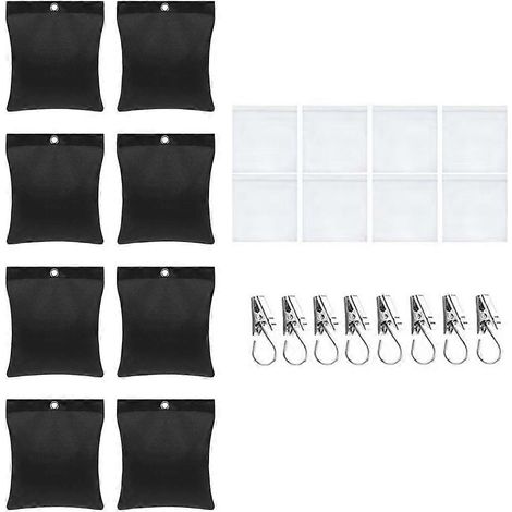 Lot de 8 poids pour rideaux de tonnelle d'extérieur, résistants aux vents forts, réutilisables, lestés pour le fond de la tonnelle, sacs de sable (1/5)