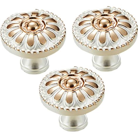 Lot de 3 poignées tiroir rondes en alliage zinc forme champignon (1/5)