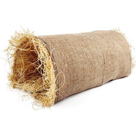 Tunnel D'herbe - Pour Lapins Et Rongeurs - En Paille Et Imitation Lin - Respirant Et Résistant Aux Morsures - Taille L (1/4)