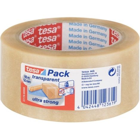 Ruban adhésif tesa transparent 50 mm 66 m PVC