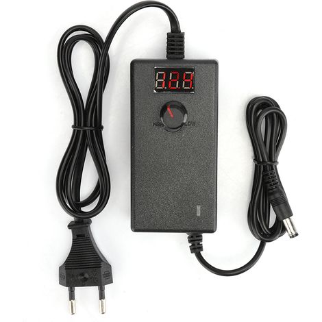 Alimentation réglable 3-12V 3A écran affichage chargeur adaptateur secteur 100-240V prise UE régulation tension vitesse (1/5)