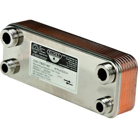 SCAMBIATORE SALDOBRASATO PER CALDAIA MURALE PIASTRE 14 ZILMET SPA