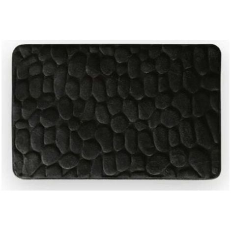 Tappetino da bagno antiscivolo in microfibra nera 40x60 cm (1/4)
