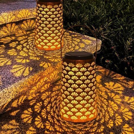 Bardusch - Lanterne Solaire Exterieur Jardin 2 Pièces, Deux Modes d'Éclairage Lampe Solaire Exterieur a Poser, Étanche Suspension Solaires pour Patio Terrasse Fête Festive Maison Orientale Décoration (1/5)
