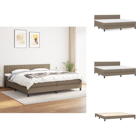 Boxspringbett mit Matratze Taupe 200x200 cm Stoff - Boxspringbett - Doppelbett - Bettenrahmen - Schlafsystem - Tapete (1/5)
