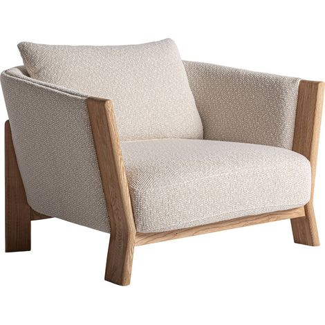 Fauteuil contemporain marron en polyester et chêne design élégant - Marron effet marbré chaleureux (1/5)