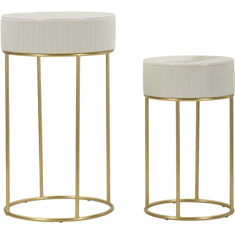 Set de 2 tables d'appoints en mdf et métal Wedding (1/4)