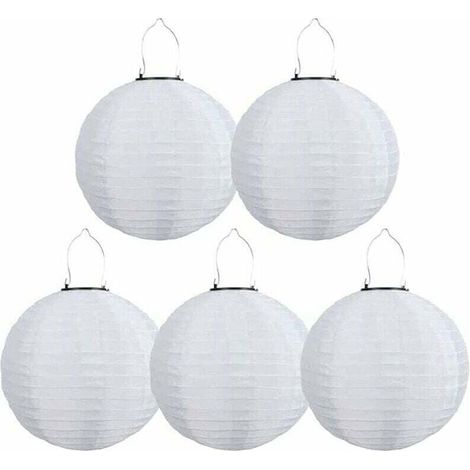 5er-Pack Solar-LED-Laternen für den Außenbereich, wasserdicht, für Garten, Kirche, Hof, Party-Dekoration (weiß, 30 cm) (1/4)
