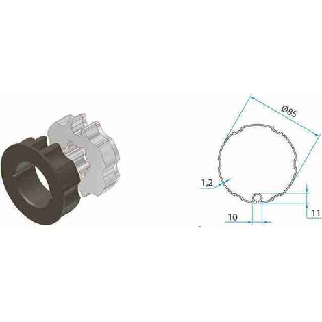 Tm2 45 Adattatore Per Tubo Tondo 85mm Con Ogiva Faac A45050513 Automazione