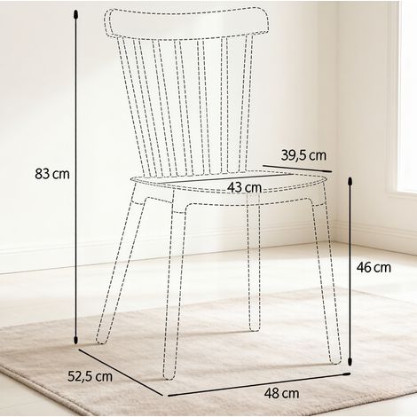 Lot de 4 chaises de salle à manger modernes avec assise en polypropylène et pieds en bois de hêtre naturel, confort ergonomique (1/5)