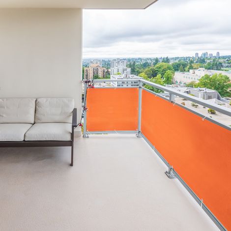 Protection anti regard ultra résistant Cordon de fixation inclus Orange 90 x 500 cm (1/4)