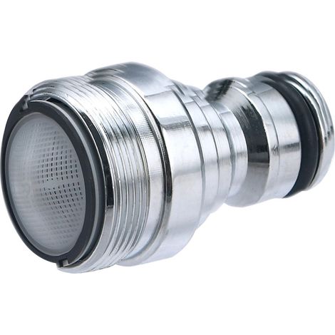 Adaptateur automatique de bec en laiton chromé – Mâle 24x100 – Connexion rapide pour arrosage automatique – Joint torique inclus – Aroz (1/4)