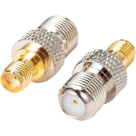 Adaptateur Coaxial - Connecteur RF Jack F Femelle vers SMA Femelle - Pour Antenne Radio Câble RG6 - Lot de 2 (1/4)