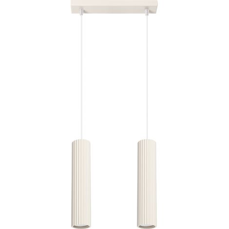 Suspension moderne beige barre 2 tubes GU10 GRAVIO (1/5)