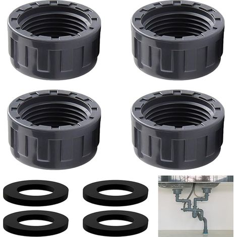 Capuchon de Fermeture en PVC avec Joints, 40mm Bouchon de Raccord de Tuyau à Filetage Intérieur pour Jardin et Plomberie, Extérieur (1/5)