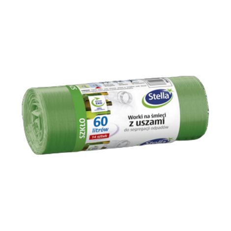 Sacchi con manici per la raccolta differenziata VETRO 60 l 14 pz. verde STELLA