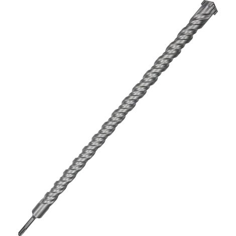Jeu de forets SDS Plus de 32 x 600 mm pour béton, brique, ciment, pierre, avec 4 tranchants – Tige SDS Plus compatible avec marteau perforateur (1/5)