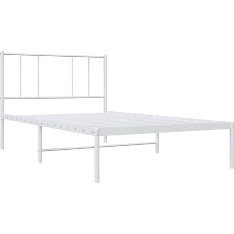 Estructura cama sin colchón con cabecero metal blanco 90x190 cm vidaXL
