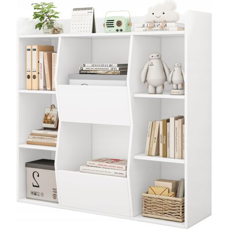 Offenes Regal, geräumige Kommode Kalax, weiß, für Bücher, Büro, modern, groß (1/5)