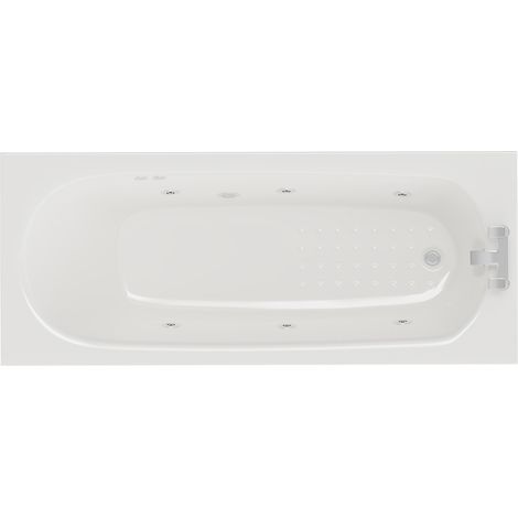 Monte Carlo 1700mm x 700mm 6 Jet Chrome Flat Jet Textured Base Anti Slip Single Ended Whirlpool Bath (1/5)