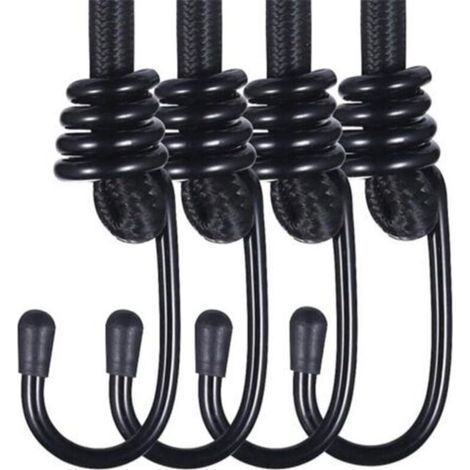 10 pièces Crochet extenseur, Elastique de Tension Corde à bâche, Corde élastique avec Crochet, Elastique de Tension avec Crochet pour Voile d'ombrage, Jardin, vélo, Voiture, tarp (1/5)