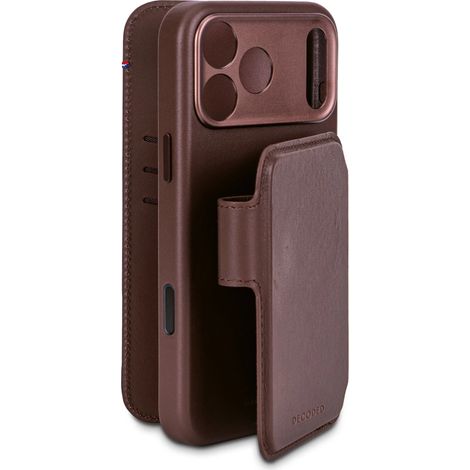 Funda Decoded - tipo Cartera desmontable de cuero para iPhone 17 Pro Max - Marrón chocolate (1/5)