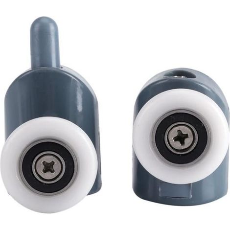 Rouleau de porte de douche -   - Lot de 8 - Double - 25 x 5 mm - Plastique et inoxydable
