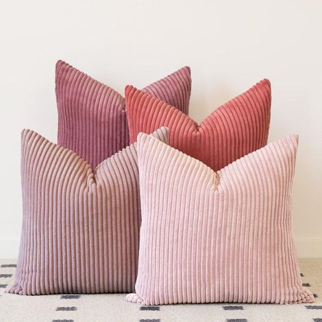 LANANAS - Lot de 4 housses de coussin neutres 45 x 45 cm, style bohème rustique décoratif pour salon, canapé, lit, divan, décoration intérieure douce (rose, 45 x 45 cm) (1/5)