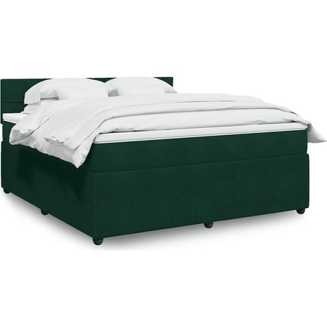 Boxspringbett mit Matratze Dunkelgrün 180x200 cm Samt (1/5)
