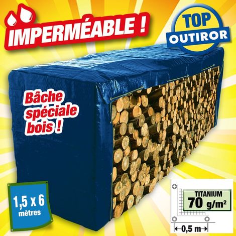 Bâche OUTIROR de protection - 70 gr/m2 Titanium - bleu nuit Dimensions: 1,5 X 6 m (1/5)