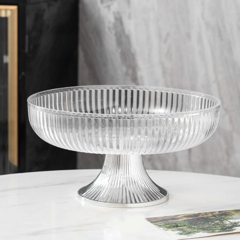 Trendige Obstschale im neuen Stil, ideal für Zuhause, den Wohnzimmertisch, perfekt zur Aufbewahrung von Snacks, Süßigkeiten, Nüssen und Trockenfrüchten. Transparente Farbe.