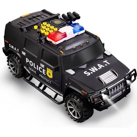 Tirelire Électronique en Forme de Voiture de Police – Serrure à Mot de Passe, avec Musique et Lumières, Tirelire pour Pièces et Billets, Cadeau d'Anniversaire Idéal pour Enfants (1/5)