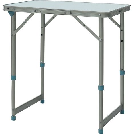 Klapptisch, Campingtisch, Gartentisch, höhenverstellbar, Aluminium, MDF, Weiß (1/5)