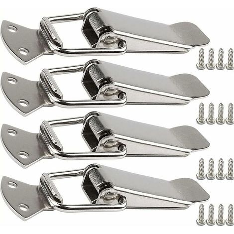 Fermoir de tension en acier inoxydable avec vis, fermoir à levier de 56 mm, loquet à ressort à bascule, clip de serrage, fermeture de boîte, capuchon de verrouillage pour boîte à outils (1/4)
