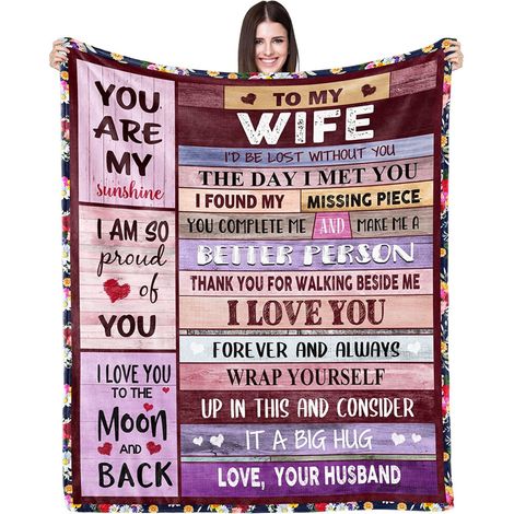 Une couverture romantique à offrir à votre femme — pour un anniversaire, la Saint-Valentin, la fête des mères — un cadeau chaleureux de votre mari pour lui dire « Je t'aime ».