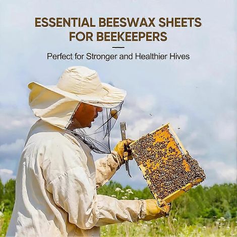 30 feuilles de cire d'abeille pour l'apiculture feuilles de cire gaufrée jaune cire d'abeille naturelle convient à la fabrication de bougies maison. (1/5)